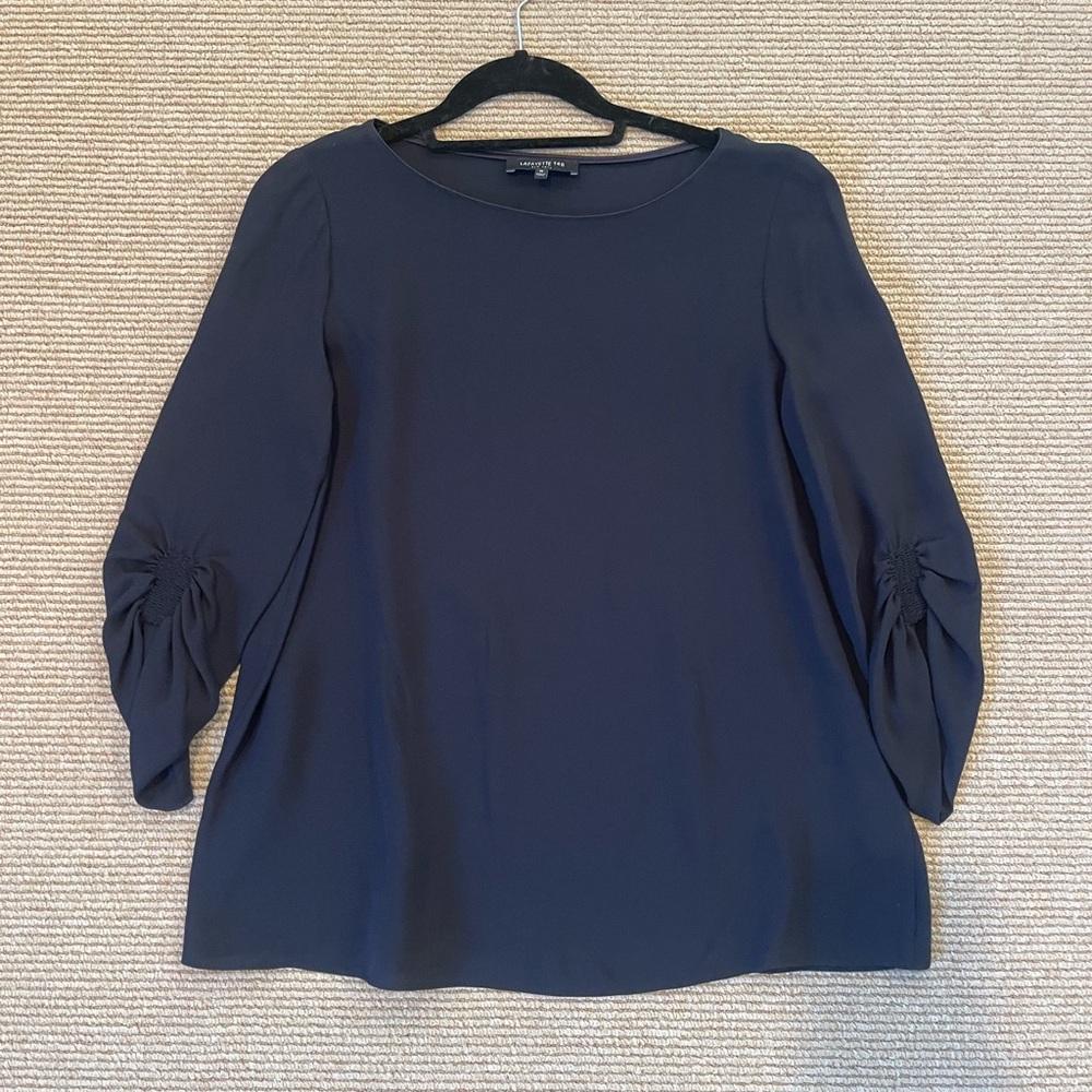 Lafayette 148 New York Midnight Blue Blouse